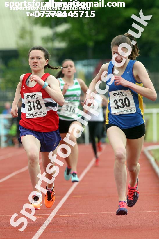 Girls under-15s 1500 metres, North Eastern Track and Fields Champs., Middlesbrough. Photo: David T. Hewitson/Sports for All Pics